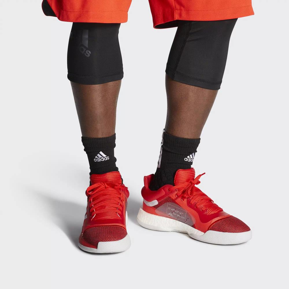 Adidas Marquee Boost Low Tenis De Basketball Rojos Para Mujer (MX-83537)